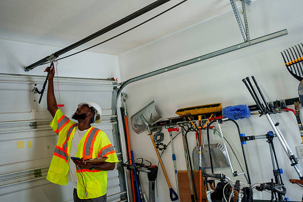 Professional Garage Door Panel Replacement technician working in Jamestown, NY